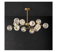 Wmmner All Copper Modern - Style Led Chandelier Compatible With Living Room Bedroom Dining Room Kitchen Black Gold Lamp Light Fixtures,Led Ceiling Lamp/un Color/12 Cabezas