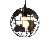 Wmmner American Style Creative Lights Simplicity E26 Base Hanging Lights Industrial Circular Suspensiom Lamp Restaurant Area Shapes Ceiling Lights for Kitchen Island Living Room Bar Dignified/Negro/7.