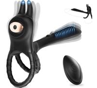 Wmmner Anillo Pene Clítoris Juguetes Eróticos para Pareja Sexuales,Hombre Juguetes Sexuales Anillo Vibrador Mando Distancia 10 Modos Doble Anillo Pene Masculino Cock Ring Sex Toys
