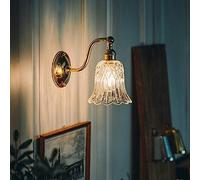 Wmmner Antique Sconce Wall Lights Brass Glass Indoor Swing Arm Wall Lamp Mirror Light Wall Lighting Adjustable Angle Of Lampchandelier,One Color-B