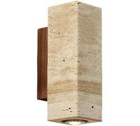 Wmmner Aplique de Pared de Mármol Moderno, Accesorio de Iluminación de Pared de Pasillo de Granja Interior Vintagee Lámpara de Pared de Piedra Natural Lineal de Madera Montada en la Pared de Mediados