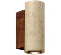Wmmner Aplique de Pared de Mármol Moderno, Accesorio de Iluminación de Pared de Pasillo de Granja Interior Vintagee Lámpara de Pared de Piedra Natural Lineal de Madera Montada en la Pared de Mediados
