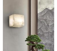 Wmmner Aplique de Pared Moderno con Bloque Cúbico: Lámpara de Pared de Mármol de Mediados de Siglo para Dormitorio, Salón, Pasillo Y Escalera. Elegante Lámpara de Noche, Diseño Único para la Decoració