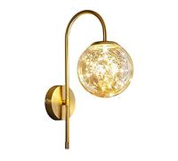 Wmmner Aplique de Pared Moderno de Cuello de Cisne con Lámpara de Pantalla de Vidrio Transparente Lámpara de Globo Redondo para Sala de Estar de Hotel Pasillo-Den 15X38Cm