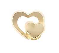 Wmmner Aplique de Pared Moderno de Latón D Led Lámpara de Decoración en Forma de Corazón Lámpara de Luz de Pantalla Acrílica Blanca Nórdica para Hotel Sala de Estar Restaurante Corredor-Cobre Tricolor