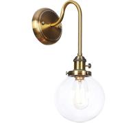 Wmmner Apliques de Pared con Interruptor de Encendido/Apagado, Accesorios de Iluminación de Lectura de Metal Moderno, Luces de Tocador de Pantalla de Vidrio de Globo Transparente, Lámparas de Pared Co