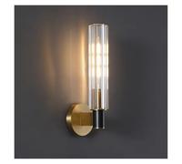 Wmmner Apliques de Pared Led de Cristal Transparente Latón para Salón Comedor Dormitorio Luces de Pared Bombilla E14 Lámpara Moderna Decoración Interior Ulz 001180 Lámpara de Pared Lámpara de Lectura