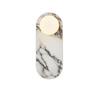 Wmmner Apliques de Pared para Dormitorio 13,7" Iluminación de Pared Natural Mármol Naturaldecoración de Luz de Pared Globo Blanco Vidrio Moderno para Pasillo Sala de Estar Dormitorio Escaleras Tocador