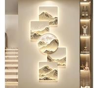 Wmmner Apliques de Pared para Dormitorio, Decoración de Pared Led, Pintura de Pared 3D con Luz, Fuente de Alimentación Integrada, Cuadro Creativo con Paisaje para el Salón, el Estudio O el Dormitorio