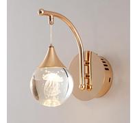 Wmmner Apliques de Pared para el Modo de Cristal de Globo de Dormitoriorn Luminario de Pared Led con Iluminación de Pared Interior de 3 Colores de Temperatura de Oro Rosa para Dormitorio, Baño, Sala d