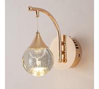 Wmmner Apliques de Pared para el Modo de Cristal de Globo de Dormitoriorn Luminario de Pared Led con Iluminación de Pared Interior de 3 Colores de Temperatura de Oro Rosa para Dormitorio, Baño, Sala d