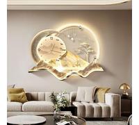 Wmmner Apliques para Dormitorio Esculturas de Pared Cuadros Colgantes Carpa Koi Bienvenida Pino Decoración de Pared Lámpara Oriental Decoración Tradicional China Cuadro Colgante Inalámbrico con Mando