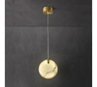 Wmmner Araña Rede Mármol en Forma de Pastel de Estilo Chino, Luz Simple Led, Lámpara Colgante de Latón de Lujo, Barra de Mesita de Noche - Decoración, Luz Colgante de Techo/un Color/30Cm