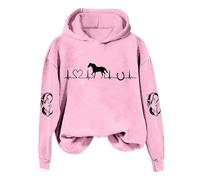 Wmmner Autumn Winter Pullover Tops Hoodie Cotton Women Hoodies For Womens Fall Fashion 2025 Horse Heart Print Crewneck Shirts Causal Plus Size Horse Lover Outfits Casual Styles Loose Design Pull-On Cl