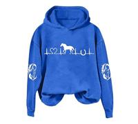Wmmner Autumn Winter Pullover Tops Hoodie Cotton Women Hoodies For Womens Fall Fashion 2025 Horse Heart Print Crewneck Shirts Causal Plus Size Horse Lover Outfits Casual Styles Loose Design Pull-On Cl