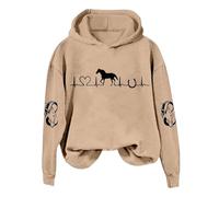 Wmmner Autumn Winter Pullover Tops Hoodie Cotton Women Hoodies For Womens Fall Fashion 2025 Horse Heart Print Crewneck Shirts Causal Plus Size Horse Lover Outfits Casual Styles Loose Design Pull-On Cl