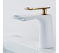 Wmmner Basin Mixer Tap Waterfall Bathroom Sink Taps Hot And Cold Basin Faucet Single Handle Washbasin Bathroom Sink Faucet-Pink/Blancas/a