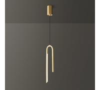 Wmmner Bedrolámparas de Pared Om, Lámpara Colgante Dere en Forma de U, Lámpara Colgante de Latón Lineal con Pantalla de Silicona, Lámpara de Araña Led Moderna - Modo de 3 Colores, Lámparas de Suspensi