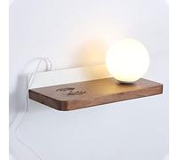 Wmmner Bedside Light Lamp Glass Globe Mount With Usb Port, Modern Contactless Charging Headboard Sconce, G9 Fixtures Compatible With Bedroom Living Room/Negro/Izquierda