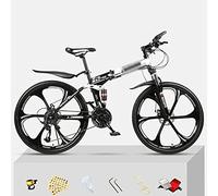 Wmmner Bicicleta de Montaña Plegable 21/24/27 Velocidad 26 Pulgadas Ruedas Dual Dbicicleta con Mde Acero de Freno Isc para Hombres, Mujeres, Adultos Y Adolescentes/Blanco/21 Velocidades/Blancas/21 Vel