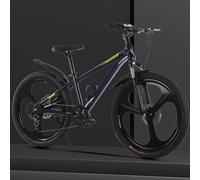 Wmmner Bikes,Mountain Bicycle With Shock Absorber Front Fork,Dual Disc Brakes,City Commuter Bike,Adjustable Saddle,Cruiser Bicycles,3 Wheel,7 Speeds Hybrid Bikes,For Traveling Grey 24Inch/K Azul/26 Pu