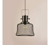 Wmmner Black Ceiling Lighting Fixture, Minimalist Hanging Light With Mesh Geometric Metal Lampshade, E27 Simple Chaner Fittings For Dining Room, Bedroom, Cafe, Bar, Restaurant/a