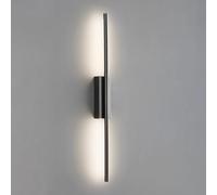 Wmmner Black Linear Wall Light Copper Long Tube Wall Lamp With Silicone Lampshade Linear Brass Wall Sconce Modern Led Wall Lights - 3 Color Modes Strip Bedside,Middle-100Cm/Medio/60Cm