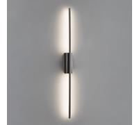 Wmmner Black Linear Wall Light Copper Long Tube Wall Lamp With Silicone Lampshade Linear Brass Wall Sconce Modern Led Wall Lights - 3 Color Modes Strip Bedside,Middle-100Cm/Medio/80Cm