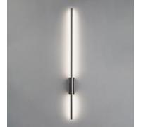 Wmmner Black Linear Wall Light Copper Long Tube Wall Lamp With Silicone Lampshade Linear Brass Wall Sconce Modern Led Wall Lights - 3 Color Modes Strip Bedside,Middle-100Cm/Más Bajo/100Cm