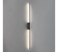 Wmmner Black Linear Wall Light Copper Long Tube Wall Lamp With Silicone Lampshade Linear Brass Wall Sconce Modern Led Wall Lights - 3 Color Modes Strip Bedside,Middle-100Cm/Medio/120Cm Ulz 000256 60Cm