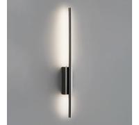 Wmmner Black Linear Wall Light Copper Long Tube Wall Lamp With Silicone Lampshade Linear Brass Wall Sconce Modern Led Wall Lights - 3 Color Modes Strip Bedside,Middle-100Cm/Más Bajo/60Cm