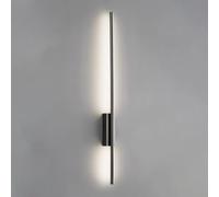 Wmmner Black Linear Wall Light Copper Long Tube Wall Lamp With Silicone Lampshade Linear Brass Wall Sconce Modern Led Wall Lights - 3 Color Modes Strip Bedside,Middle-100Cm/Más Bajo/80Cm