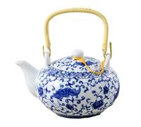 Wmmner Blue And White Porcelain Teapot Chinese Style Kettle Kung Fu Tea Kettles Puer Tea Water Boiling Container For Home Kitchen Restaurant