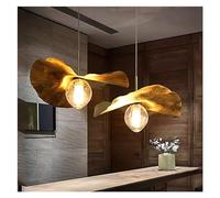 Wmmner Brass Leaf Led Lights Restaurant Coffee Table Kitchen Island Lights Home Decoration,Chandelier/35 cm