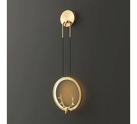 Wmmner Brass Wall Light With Acrylic Shade Copper Deer Head Wall Lamp Modern 10W Led Wall Lights Decorative Lighting Wall Sconces For Kids Room Nordic Simple,