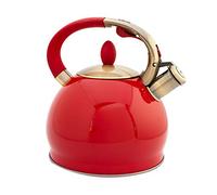 Wmmner Camping Coffee & Tea Pots, 3L Large Capacity Stainless Steel Tea Kettle Ergonomic Bronze Handle Whistling Tea Kettle For Stove Top Marriage