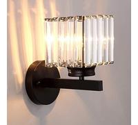 Wmmner Candle Home Decoration Gold Crystal Wall Sconce Square Black Crystal Wall Mounted Light Indoor Bedside Wall Lamp Bathroom Vanity Light Fixture For Hallway,Gold-A/Oscuridad/a