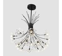 Wmmner Chandelier Ceiling Light Modern G4 Crystal Chandeliers Chandelier Light Flush Mount Led Ceiling,Contemporary Dining Room/Luz Cálida Negra/19 Cabezas