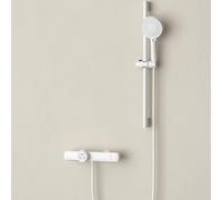 Wmmner Chrome Wall-Mounted Bathtub Faucet With Cascade Shower Single Handle Mixer Tap Modern Bath Mixer And Rising Column Elegant Bathroom Fixture For Spa Experience/Blanco