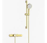 Wmmner Chrome Wall-Mounted Bathtub Faucet With Cascade Shower Single Handle Mixer Tap Modern Bath Mixer And Rising Column Elegant Bathroom Fixture For Spa Experience/Oro Cepillado