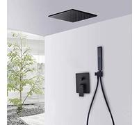 Wmmner Concealed Black With Hose 8 Rain Heads Square Pressure Boosting Showers Head Mixer Set For Shower Room-C_8 In/B/8 In