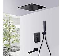 Wmmner Concealed Black With Hose 8 Rain Heads Square Pressure Boosting Showers Head Mixer Set For Shower Room-C_8 In/B/10 en Ulz 000247 8 en Ulz 000248 10 Tum Ulz 000249. 8 Tum Ulz 000250 10 Pulgadas