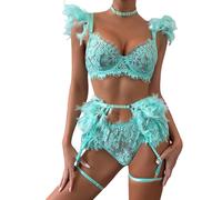 Wmmner Conjuntos de Lencería para Mujeres Reino Unido Sexy Fishnet Chemise Babydoll Body Sexy Red Lingerie Set One Piece Romper Ladies Sex Front Cut Out Lace See Through/Verde-C/Talla Xl