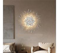 Wmmner Copper Lustre Wall Light D Ceramic Lotus Leaf Sliver Wall Sconce Nordic Indoor Bedside Lamp For Bedroom Background Wall Decor ?/Plata/50Cm