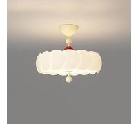Wmmner Cream Semi Flush Mount Ceiling Light Modern White Glass Ceiling Lamp Girl Tri-Color Children Room Eye-Protection Ceiling Light Fixture For Bedroom Living Room Corridor Children's Room Ha/un Col