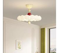 Wmmner Cream Semi Flush Mount Ceiling Light Modern White Glass Ceiling Lamp Girl Tri-Color Children Room Eye-Protection Ceiling Light Fixture For Bedroom Living Room Corridor Children's Room Ha/un Col
