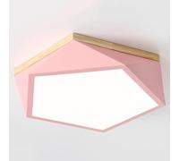 Wmmner Creative Geometry Led Ceiling Light 3 Dimmable Indoor Lighting Flat Lights Minimalist Style Easy to Install Panel Lamp Lightaroon Ceiling Lighting Fixture for Kitchen Hallway/Rosa/19.7In