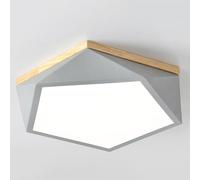 Wmmner Creative Geometry Led Ceiling Light 3 Dimmable Indoor Lighting Flat Lights Minimalist Style Easy to Install Panel Lamp Lightaroon Ceiling Lighting Fixture for Kitchen Hallway/Ceniza/19.7In