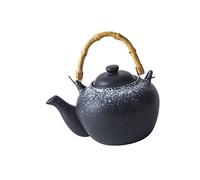 Wmmner Creative Ink For Series Japanese Party Restaurant Teapot With Wooden Portable Exquisite Black Style Kettle Water Wood High Pot Handle Ceramic Decorative Porcelain Snow Home