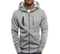 Wmmner Cremallera para Hombre Hoodie Slim Fit Trendy Graphic Draw Stbolsillo en el Pecho Sudadera Básica con Capucha con Cremallera en Contraste Casual Trendy Baggy Basic Hoody Outfits/Gris/3Xl